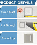 Straight Up Durable Two Pack Self Adhesive Access Panels For Drywall Walls Easy Peel Off Setup ABS Hole Covers For Plumbing Pipes And Electrical Wiring Light Grey, installation steps shown.