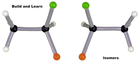 Organic Chemistry Molecular Model Set 120 Piece Kit With Color Coded Hydrogen, Carbon, Oxygen And Nitrogen Atoms, Isomers Display
