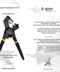 All In One Grommet Tool Kit With Interchangeable Dies beside EUIPO certificate of registration
