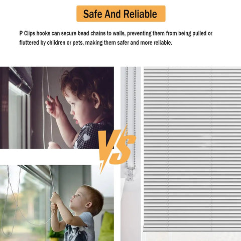 Children safely using Size 10 Stainless Steel Bead Chain Loop For Roller Shades And Vertical Blinds 30 Inch Drop with P Clip.