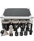 Diamond Tile Hole Saw Kit 10 Pack Pro Grade Core Drill Bits Set For Porcelain Ceramic Tile Marble Granite with case