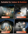 Rechargeable Camping Light With Stand Cordless Work Light With Three Led Heads And 5500 Lumens Dimmable Brightness 15000mAh Battery