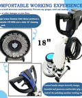 Front view of Beast 18 Inch Floor Scrubber And Polisher Pro Grade Multi Surface Cleaner for wood, tile, epoxy, carpet use.