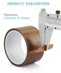 High Temperature Teflon Tape For Vacuum Sealer And Hand Impulse Sealers 2 Inch Wide 33 Feet Long Zero Point Thirteen Millimeter Thick Ideal For Wood Cabinets Drawers Furniture Heat Resistant Sealing with caliper measuring thickness