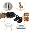 Stainless Steel L Bracket Corner Brace Set With 40 Pieces And 80 Screws 90 Degree Right Angle Brackets For Wooden Shelves Chairs Tables Dressers