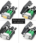 No Soldering Needed DB9 Serial Adapters Kit 1 Male 1 Female D Sub 9 Pin Connector For RS232 RS485 DIY Cable Build