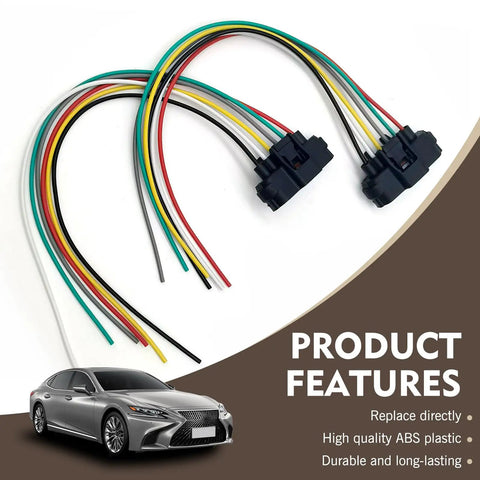 Two Pack Six Pin Throttle Body Pigtail Connector For TPS Sensor, 6-Wire Wiring Harness Plug, High Temperature Plastic, Waterproof