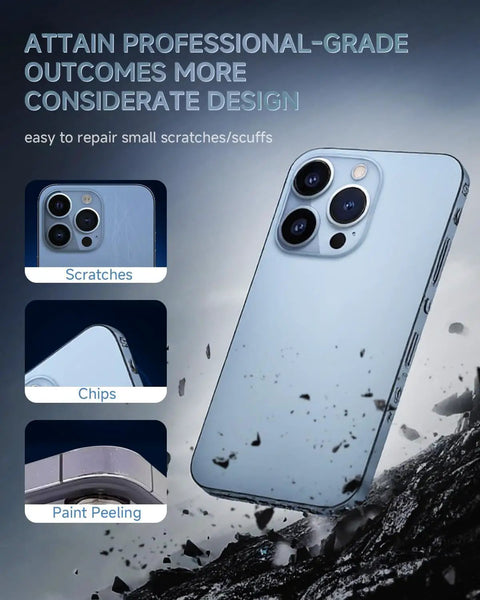 SP83 Touch Up Paint For iPhone 14 And 14 Plus Scratch Repair Pen With Replacement Tip for fixing scratches, chips, and paint peeling on smartphone.