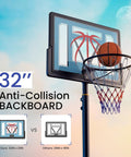 Adjustable Outdoor Basketball Hoop On Wheels Portable System With 32 Inch Backboard Fillable Base And Height From 4.82 To 8.53 Feet