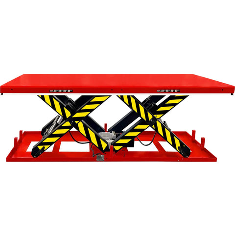 Legit Heavy Duty Electric Hydraulic Tandem Lifting Table With Double Scissor Action Bringing Serious Grit To Your Shop As An Awesome 17600 Pound Capacity Platform That Will Absolutely Crush Any Job Without Missing A Beat