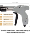 Built Tough Pro Grade Heavy Duty Stainless Steel Cable Tie Gun For Tightening And Cutting With Clean Edges 600N Plier Style Tie Tool