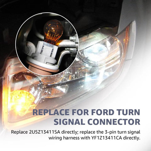 Ford Turn Signal Light Socket with 3 Wire Pigtail Direct Replacement for F-250 F-350 2004-2013 Super Duty, highlighted socket view