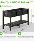 Raised Garden Bed With Tools 45 By 18 By 29 Inches Poly Elevated Planter Box With Legs And Storage Shelf Weather Resistant