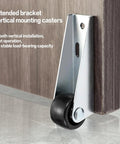 Premium Door Support Wheels With Heavy Duty Galvanized Bracket And Smooth Rubber Casters, featuring a vertical mounting caster.