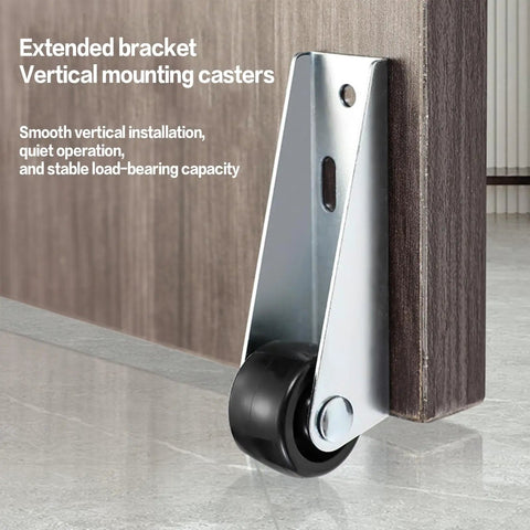 Premium Door Support Wheels With Heavy Duty Galvanized Bracket And Smooth Rubber Casters, featuring a vertical mounting caster.