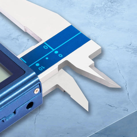Close-up of 8 Inch Digital Caliper Stainless Steel IP67 Coolant Proof With 200mm Range, showing measurement jaws and LCD display.