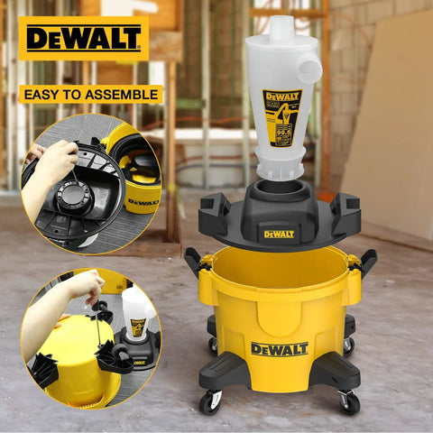 Pro Grade Dust Separator With 6 Gallon Poly Tank 99 Point 5 Percent Efficient Cyclone Dust Collector Heavy Duty Filter System Yellow DXVCS002