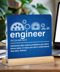 Epic Engineer Gifts For Women And Men Mechanical Engineering Lovers Acrylic Plaque Sign With Wood Stand For Home Office Decor