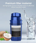 CRF-950Z Water Filter Jug Replacement 3-Pack with coconut carbon next to a glass of water and coconut.