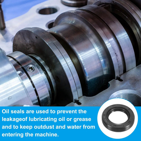 nitrile rubber shaft seal used in industrial machinery for oil retention and dust prevention