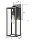 Dusk To Dawn Sensor Outdoor Wall Lantern 15 Inch Tall Anti Rust Black Exterior Light For Front Porch Doorway And Patio Auto On Off With Built In IC Light Sensor Modern Outdoor Lamp with dimensions