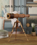 3D Wooden Monocular Puzzle Kit With Working Telescopic Tube DIY Science Model Build For Adults And Teens One To One Replica Monocular Dope Display Item Unique Gift For Curious Minds, wooden tripod desk display