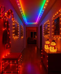 66ft Waterproof LED Rope Lights With Remote Color Changing Fairy String Lights 16 Colors 8 Modes For Indoors Or Outdoors Vibe Decor Patio Garden Party Wedding Halloween Christmas Bedroom Lighting creating a festive hallway ambiance.