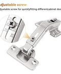 Close-up of 135 Degree Lazy Susan Cabinet Hinge for Full Overlay Concealed Corner Cabinets with adjustable screw detail