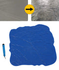 Concrete Stamp Mat 18-Inch By 18-Inch For DIY Texturing Walls And Floors With Realistic Slate Pattern, shown flat in blue polyurethane.