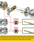 Installation guide for Two Pack Entry Door Knob Set With Keyed Different Locks In Solid Stainless Steel Round Ball Handle instruction
