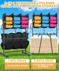 Heavy Duty Folding Chair Cart With Swivel Wheels For Effortless Transport, Holds Up To 84 Chairs Or 12 Tables, Epic 1000 Lbs Capacity