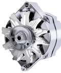 Front view of One Wire Self Exciting High Output 105 Amp Alternator For Chevy 350 SBC And BBC Swaps 10SI Style Durable CNC Machined