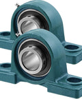 Set Of 2 Self Aligning Pillow Block Bearing UCP 206-18 1 1/8 Inch With Chrome Steel GCr15 Bearing And Cast Iron Housing