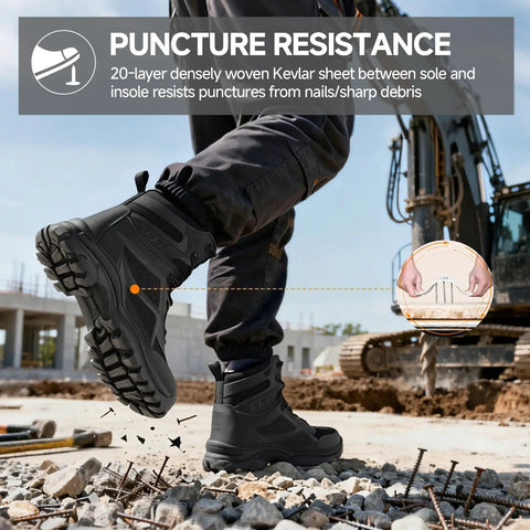 Steel Toe Work Boots For Men Built Tough For The Jobsite With All Day Breathable Comfort And Anti Smash Protection Puncture Resistant