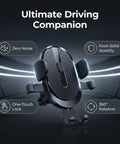 Straight Shooter Air Vent Phone Mount For Car Using Silent Mechanical Latch Reinforced Triangle Frame Holds Tight For Sure On Bumpy Roads with one-touch lock and 360-degree rotation.