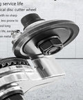 Titanium Drill Nibbler Sheet Metal Cutter Tool Fasten Your Cordless Electric Power Drill Into High Performance Shears close-up of disc cutter wheel.