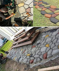 Heavy Duty Concrete Molds Large Size For DIY Paving, Reusable Cement Molds For Patio And Garden Paths in use by homeowners.