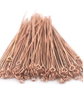 Copper 21 Gauge 1.75 Inch Eye Pins Pack Of 100 For Jewelry Making Beadwork And Wire Wrapping Pro Grade Beading Findings For DIY Earrings Necklaces And Bracelets, pile of copper eye pins