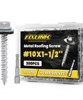 Tough As Nails Hex Head Self Tapping Roofing Screws Size Ten By One Point Five Inch Bundle Of Three Hundred with sealed rubber gaskets.