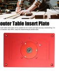 Heavy Duty Anodized Aluminum Router Table Insert Plate 300 x 200 mm suited for trim routers, featuring precision mounting holes.