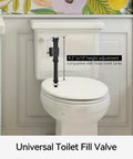 Universal Quiet Toilet Fill Valve And Comprehensive Repair Kit, Tall Height Adjustable Tank Components, 9.2 to 13 inches for standard tanks.