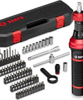 Torque Screwdriver Set 10 To 80 Inch Pounds With 64 Piece Gunsmith Kit, including bits and case, click stop style, on white background.