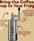 Nitro Cold Brew Coffee Maker Kit With 128 Oz Extra Large Keg And Nitrogen System For Home Baristas Dispenser Kit For Smooth Frothy Cold Brew Ideal Gift For Coffee Lovers