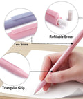 Pastel Mechanical Pencil Set With Six Pencils 0.5 And 0.7 Millimeter Lead Plus 360 HB Lead Refills Erasers And Eraser Refills