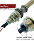 Lamp Repair Hardware Set With All Thread Pipe Rods Nipples Coupling Connectors Switch Knobs Washers And Lock Nuts In Bronze Color Includes 12 Inch Lamp Rod Kit showing wire cord fit and stopper