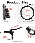 DYISLAND LD-210S hydraulic disc brake kit for electric scooter, black with hose and brake lever