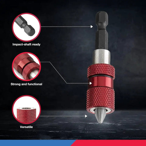 Adjustable Depth Screwdriver Bit Holder With Magnetic Quick Change One Quarter Inch Bit Holder For Impact Drills And Shafts
