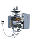 Exploded view of Skip The Clunky Tank For This High Efficiency Natural Gas Tankless Water Heater, showcasing internal components.