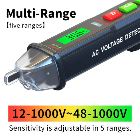 Non Contact Voltage Detector Pen 12 To 1000V AC With Adjustable Sensitivity For Electricians And DIYers Home Safety Live Wire Finder