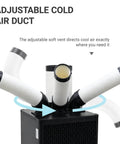 Adjustable cold air duct of Heavy-Duty 22500 BTU Portable AC Cooler for precise air direction in workspaces.